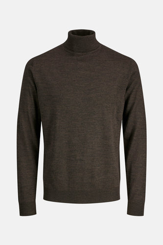 Pull met rolkraag - bruin