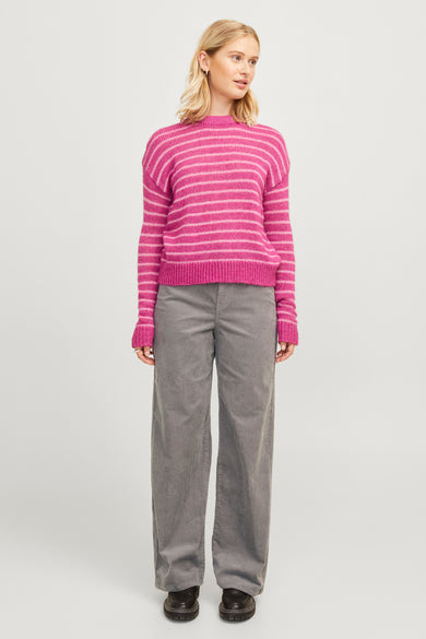 Grijze broek van JJXX, met wijde pijpen en een corduroy textuur.