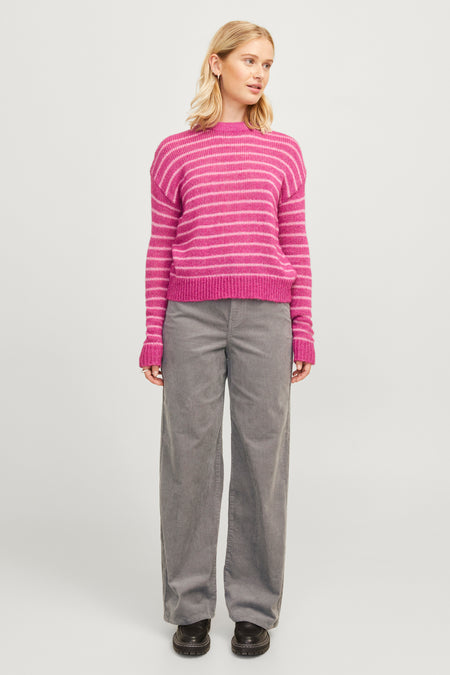 Grijze broek van JJXX, met wijde pijpen en een corduroy textuur.