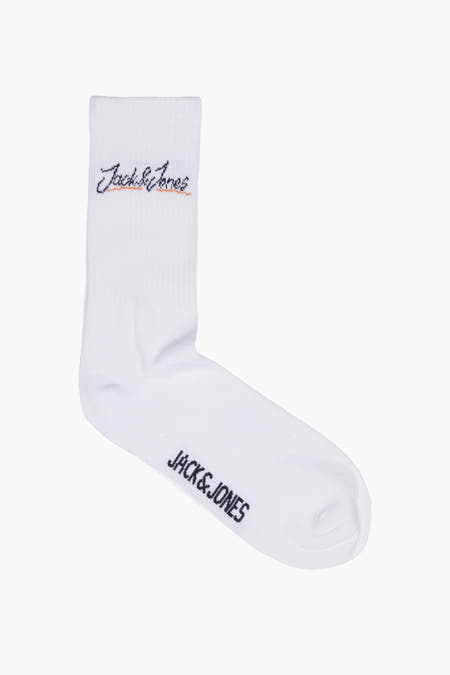 Witte sokken van ACCESSORIES BY JACK & JONES, met logo details op de schacht en voet.