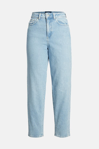 Lichtblauwe mom jeans van JJXX, met een klassieke denim textuur en rechte pijpen.
