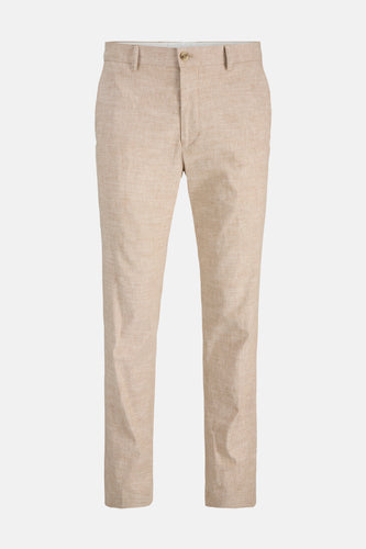 Beige kostuumbroek van PREMIUM by JACK & JONES, met een subtiele textuur.