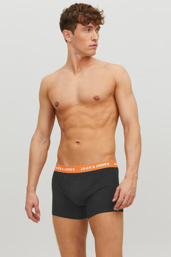 Zwarte boxers van ACCESSORIES BY JACK & JONES, met oranje merklogo tailleband.
