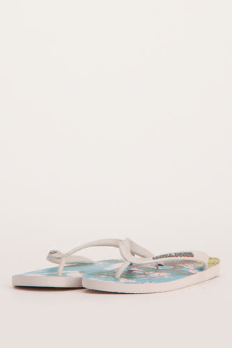 Multikleurige slippers van ACCESSORIES BY JACK & JONES, met een bloemenprint op de zool.