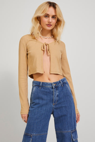 Top uni manche longue Beige - JJXX