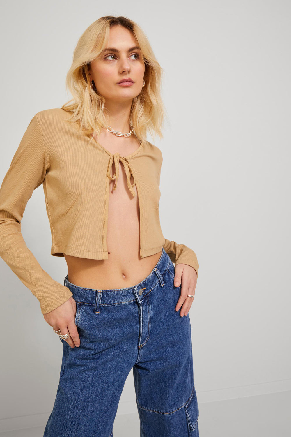 Top uni manche longue Beige - JJXX