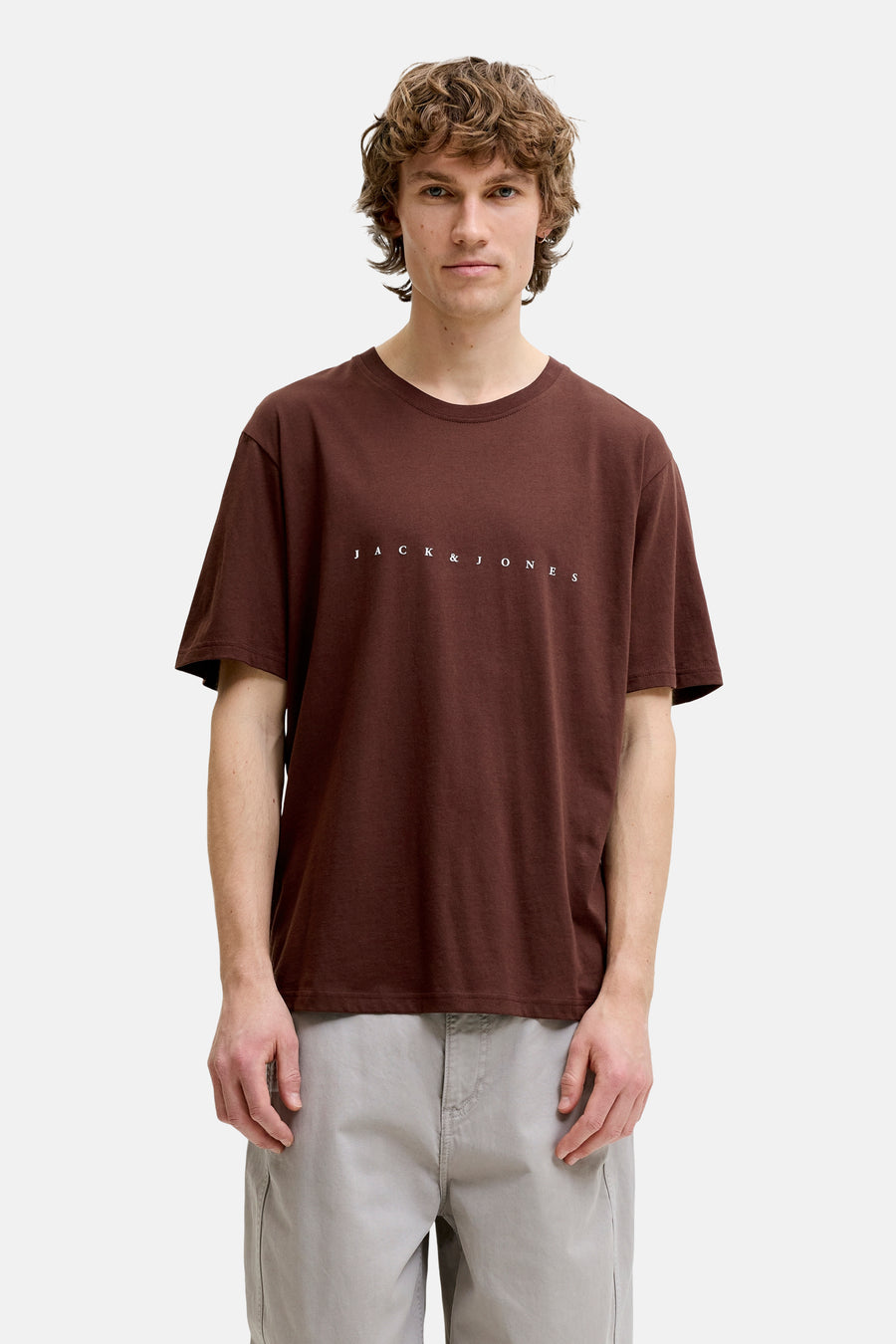 T-shirt (korte mouwen) bruin - ORIGINALS BY JACK & JONES
