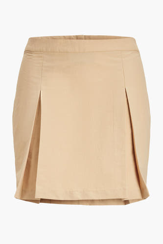 Beige korte rok van JJXX met plooien aan de voorkant.