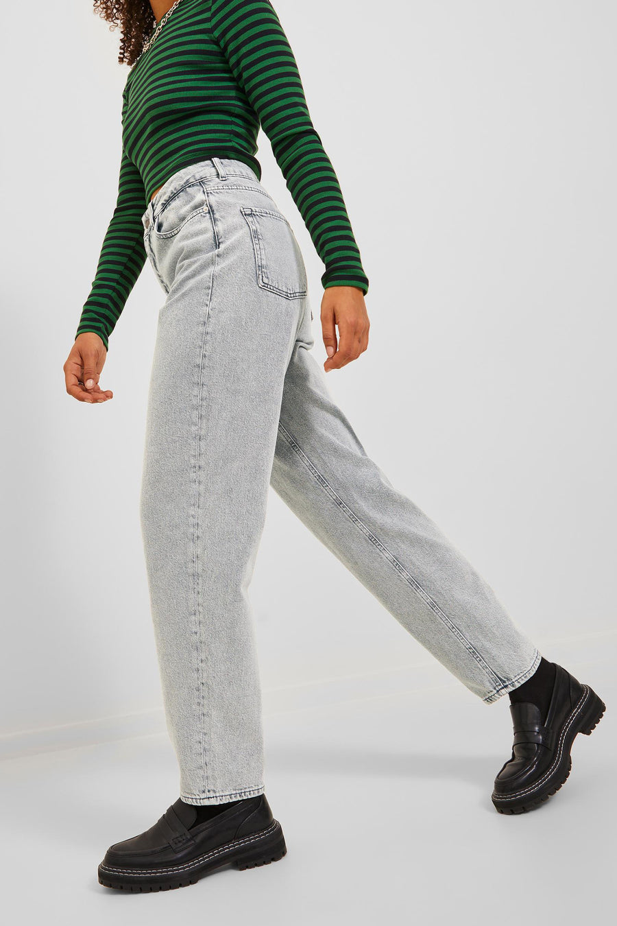Mom jeans - light grey denim - JJXX