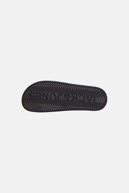 Tongs en gris Jack & Jones avec semelle à motif chevron et nom de marque en relief.