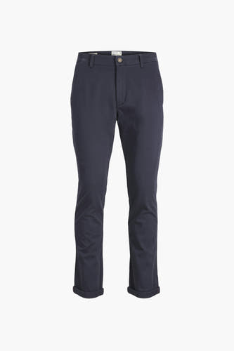 Chino bleu de JACK & JONES JEANS INTELLIGENCE, avec ourlets de pantalon repliés.