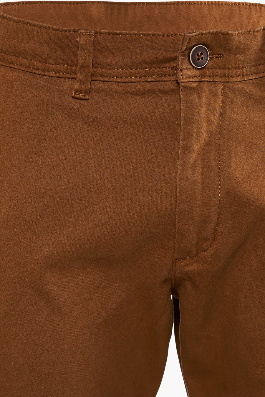 Cognackleurige chino van JACK & JONES JEANS INTELLIGENCE, met een knoopsluiting en riemlussen.

