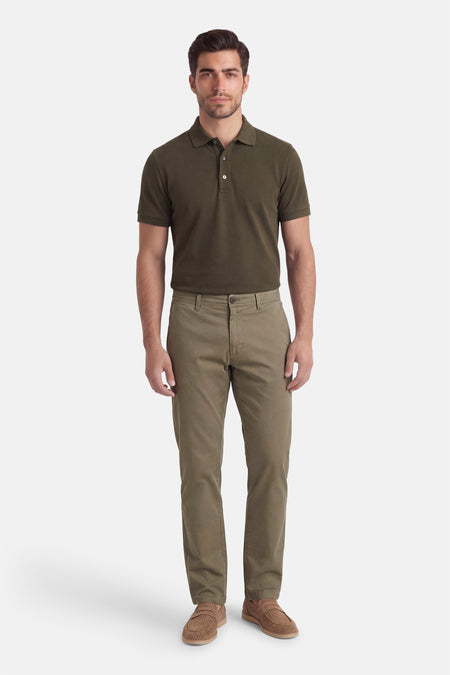 Kaki chino van JACK & JONES JEANS INTELLIGENCE, met een subtiel geweven patroon en casual pasvorm.
