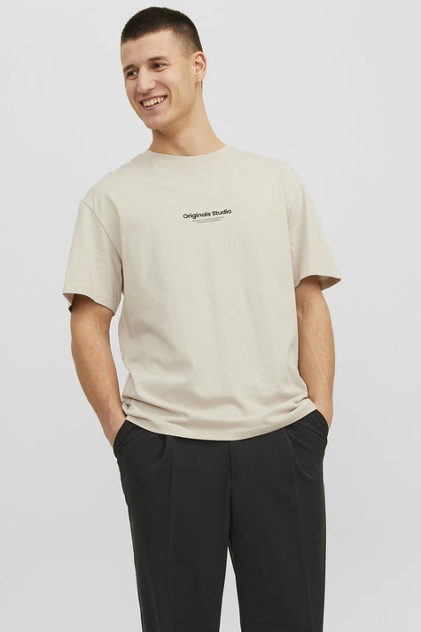 T-shirt (manches courtes) Écru - ORIGINALS BY JACK & JONES