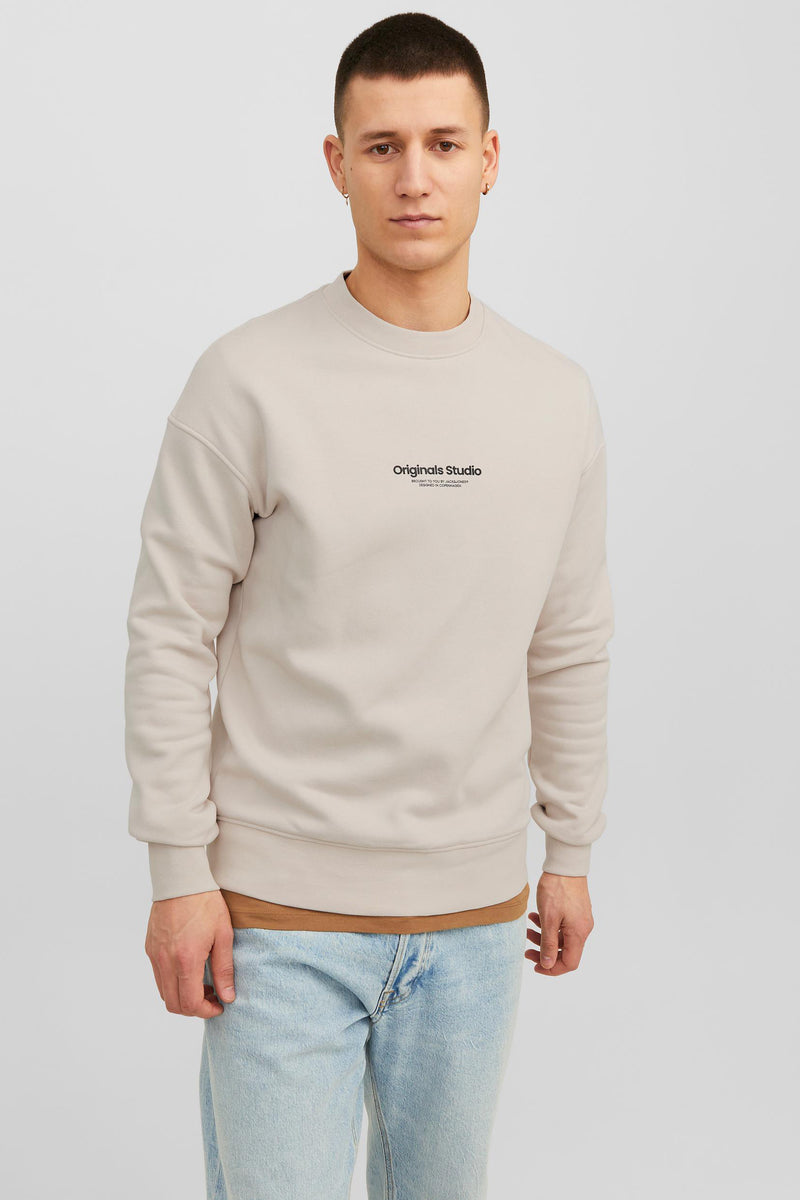Sweater met ronde hals Ecru - ORIGINALS BY JACK & JONES