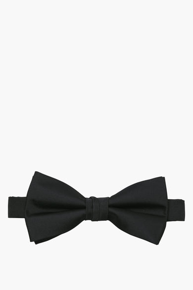 Zwarte strikje van ACCESSORIES BY JACK & JONES, effen stof met subtiele glans.