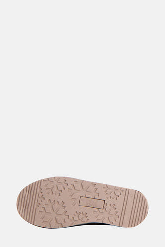 Zwarte slippers van ACCESSORIES BY JACK & JONES, met profielzolen met sneeuwvlokpatroon.
