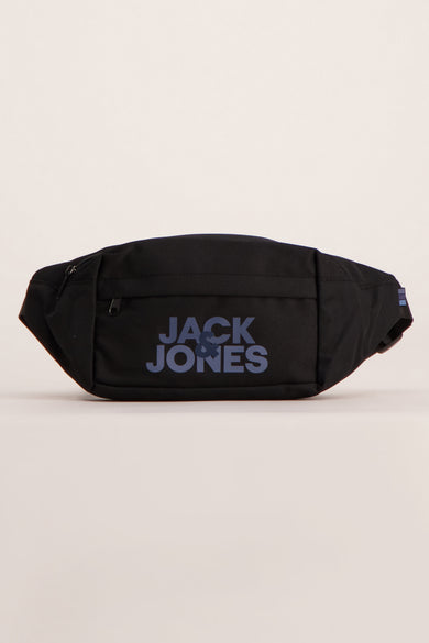 Sac bandoulière noir ACCESSORIES BY JACK & JONES avec grand logo sur le devant, design minimaliste