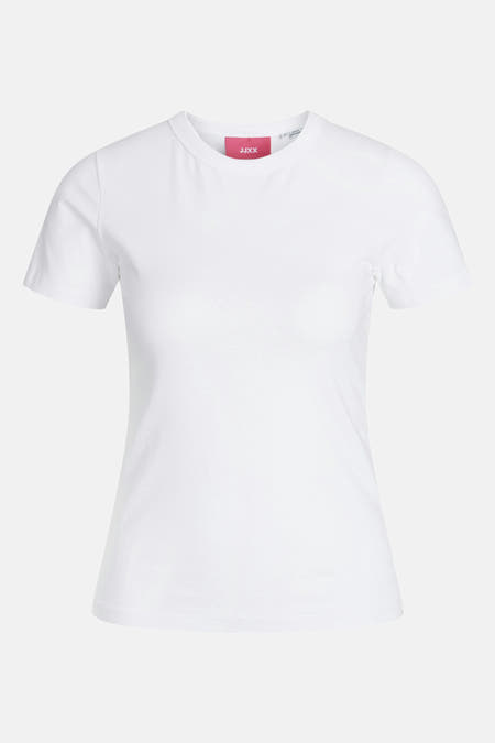 Wit T-shirt met korte mouwen van JJXX, effen en eenvoudig model.
