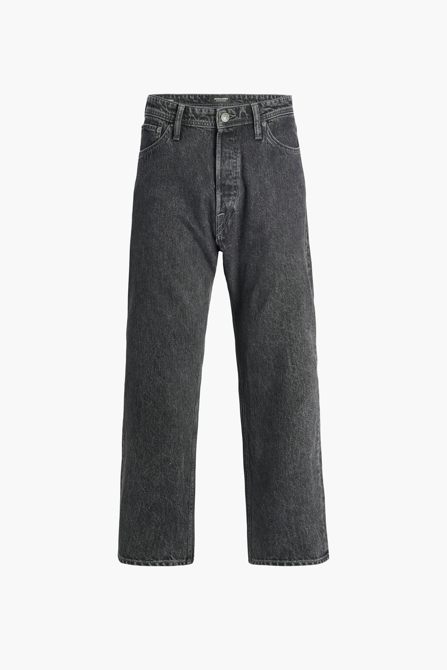 Jean noir délavé de JACK & JONES JEANS INTELLIGENCE, avec fermeture à boutons et jambes droites.