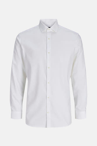 Wit overhemd met lange mouwen van PREMIUM by JACK & JONES, met knoopsluiting en een klassieke kraag.