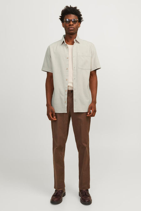 Chemise (manches courtes) Écru - JACK & JONES JEANS INTELLIGENCE