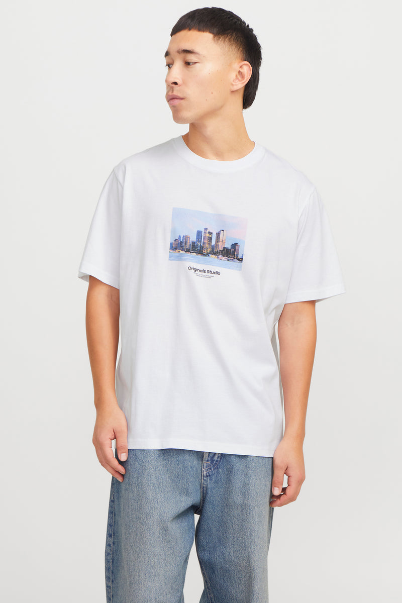 T-shirt (korte mouwen) Wit - ORIGINALS BY JACK & JONES