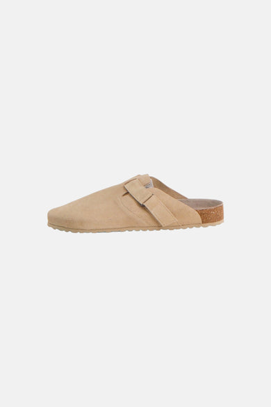Beige slippers van ACCESSORIES BY JACK & JONES, met een verstelbare band en kurken zool.