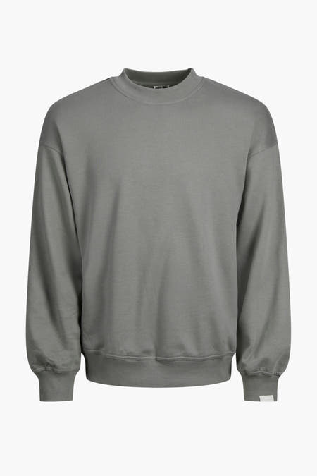 Grijze sweater van CORE by JACK & JONES met ronde hals en ribgebreide boorden.
