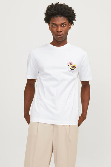 Heren tops t-shirt print korte mouw - blanc