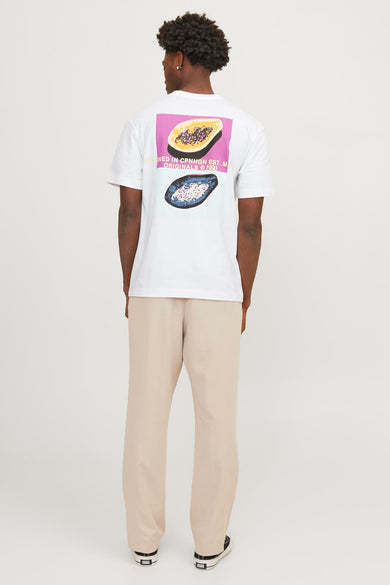 Heren tops t-shirt print korte mouw - blanc
