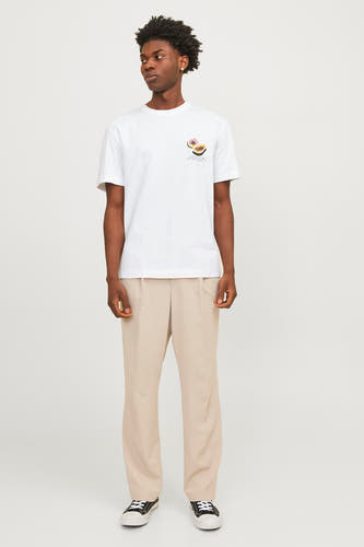 Heren tops t-shirt print korte mouw - blanc