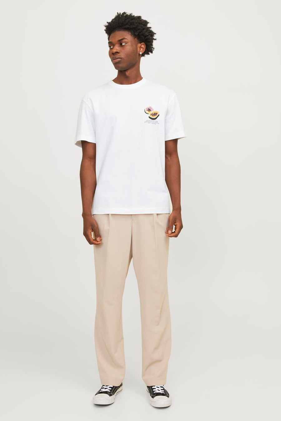 Heren tops t-shirt print korte mouw - blanc