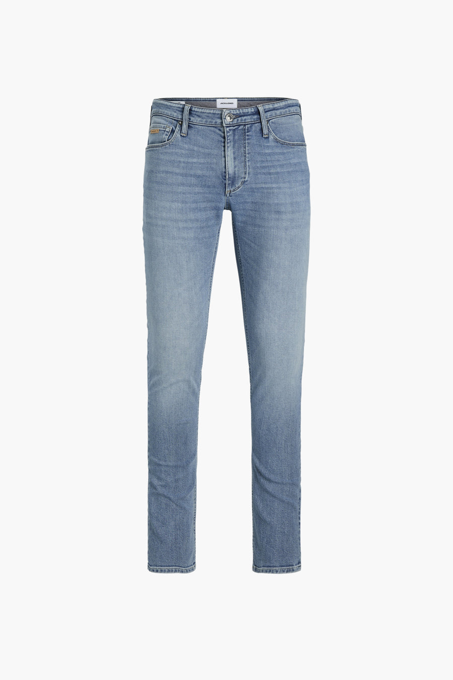 Skinny jeans in lichtblauw denim van JACK & JONES JEANS INTELLIGENCE, met klassieke stiksels en een knoopsluiting.
