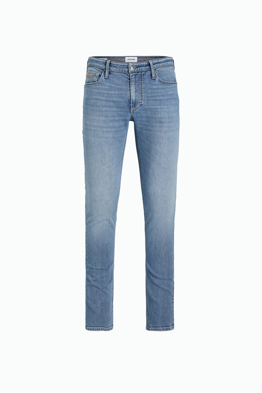 Lichtblauwe skinny jeans van JACK & JONES JEANS INTELLIGENCE, met een effen denim textuur.
