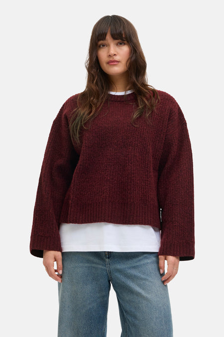 Pull met ronde hals - Bordeaux