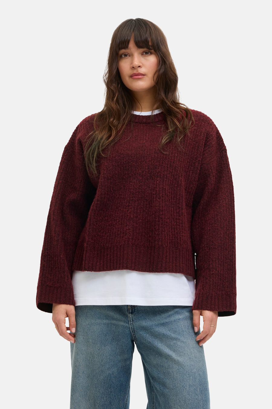 Pull met ronde hals - Bordeaux