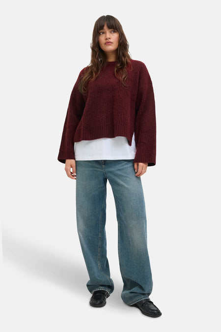 Pull met ronde hals - Bordeaux