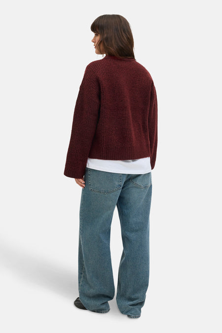 Pull met ronde hals - Bordeaux