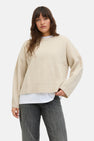 Pull met ronde hals - beige