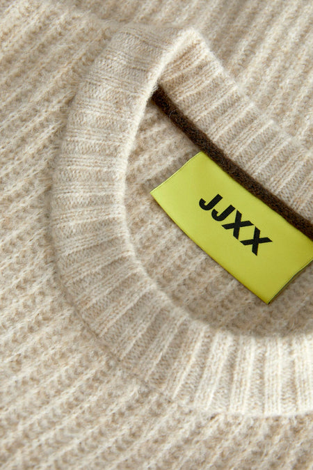 Pull met ronde hals - beige