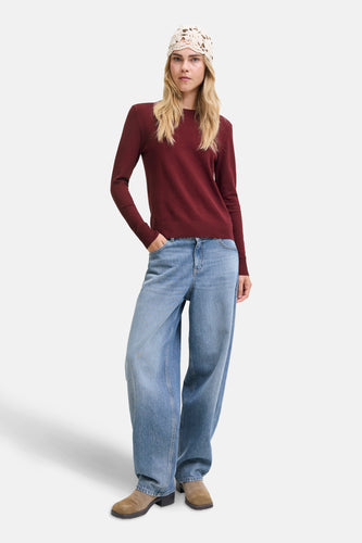 Pull met ronde hals - rood