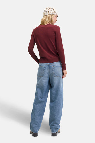 Pull met ronde hals - rood - JJXX