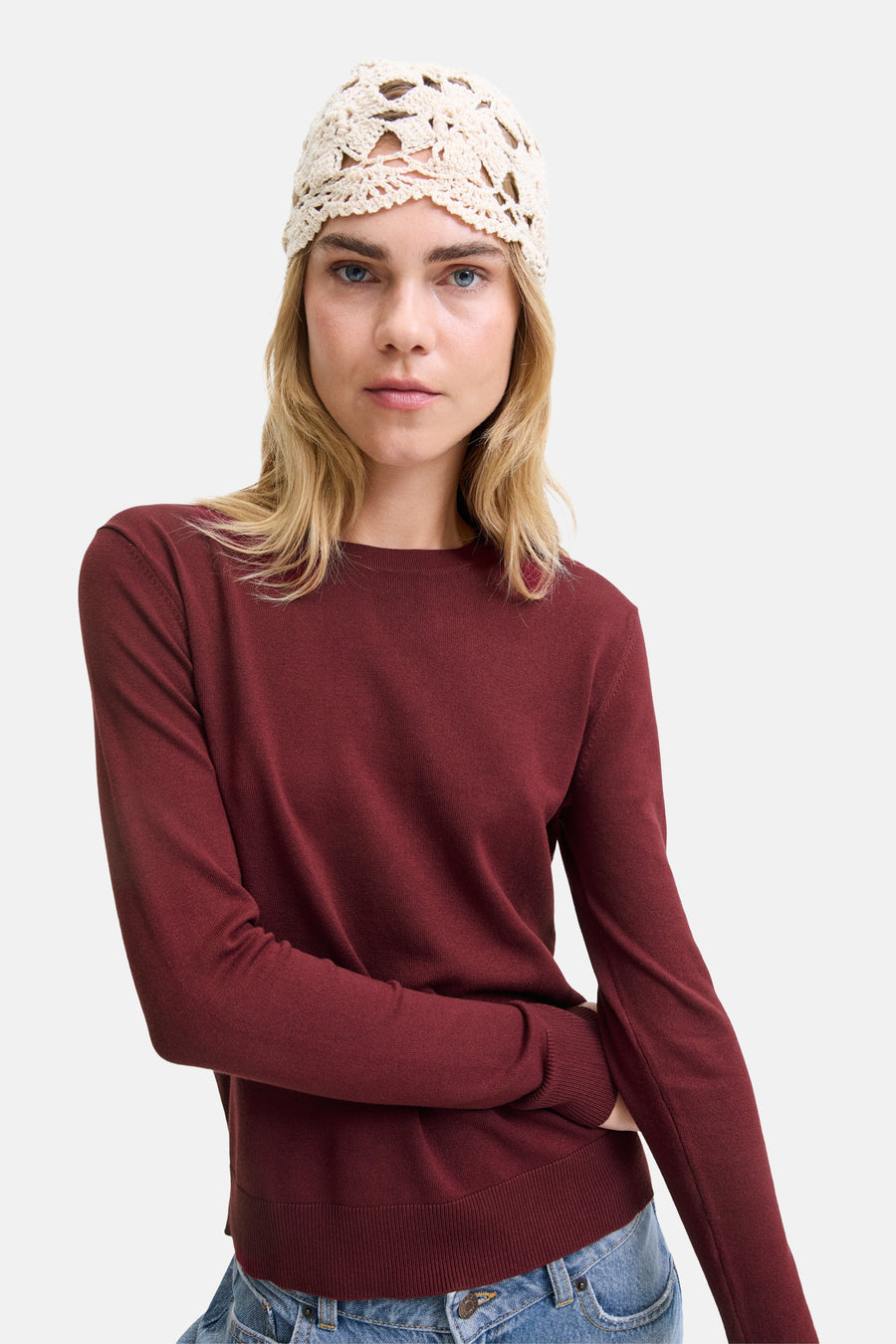Pull met ronde hals - rood - JJXX