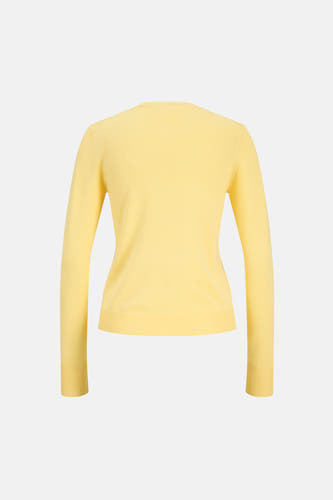 Pull jaune à col rond de JJXX, dos en maille lisse.