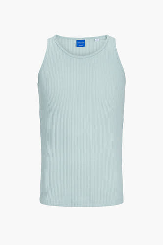 Lichtblauwe singlet van ORIGINALS BY JACK & JONES, met een geribbelde textuur.
