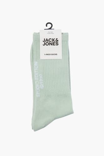 Groene sokken van ACCESSORIES BY JACK & JONES, met subtiele ribbels en Studio Edition print.