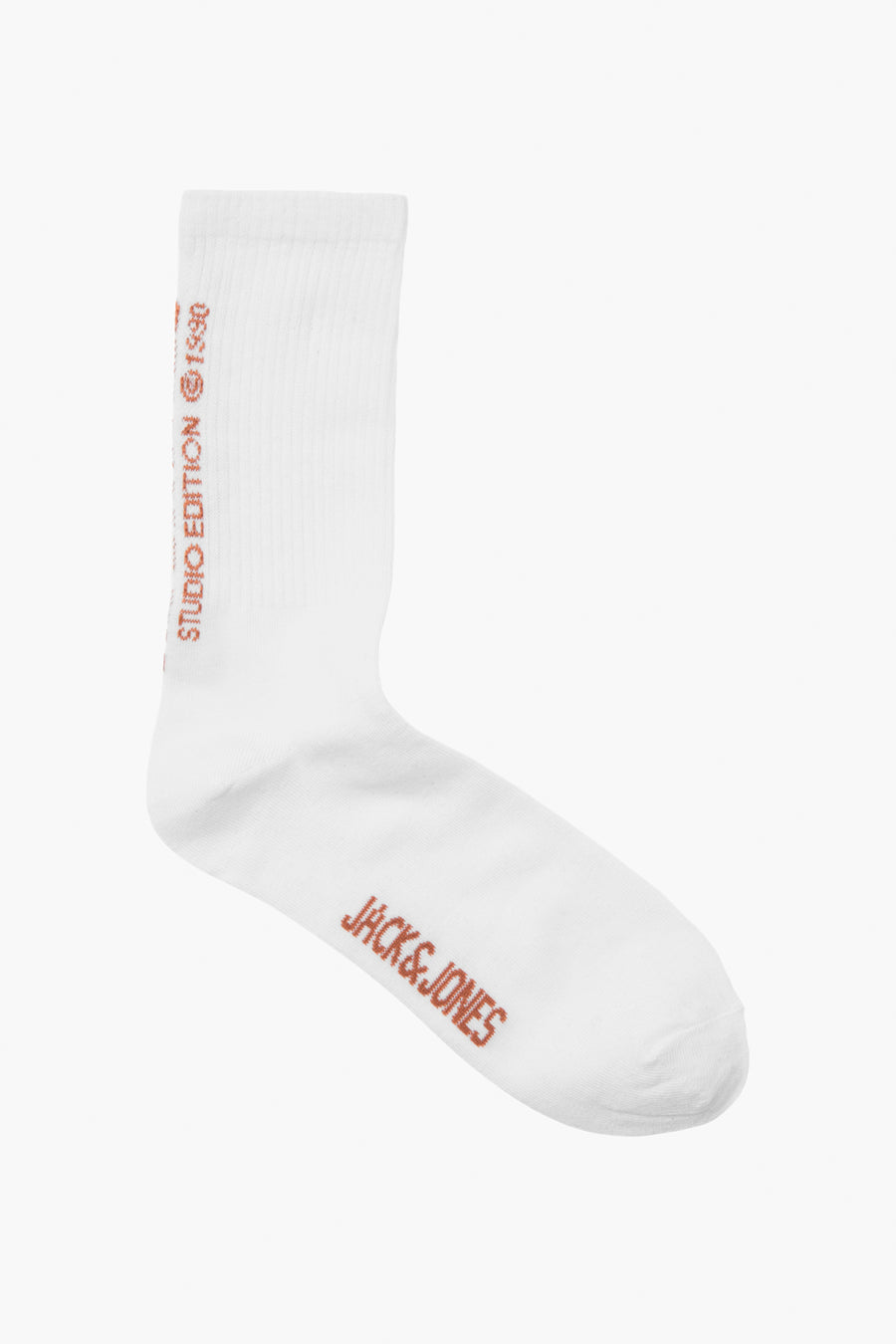 Chaussettes blanches d'ACCESSORIES BY JACK & JONES, avec "Originals Studio Edition" et le logo.