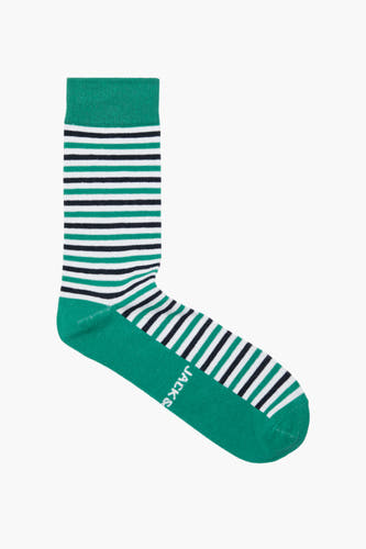 Groene sokken van ACCESSORIES BY JACK & JONES, met een gestreept ontwerp in zwart en wit.