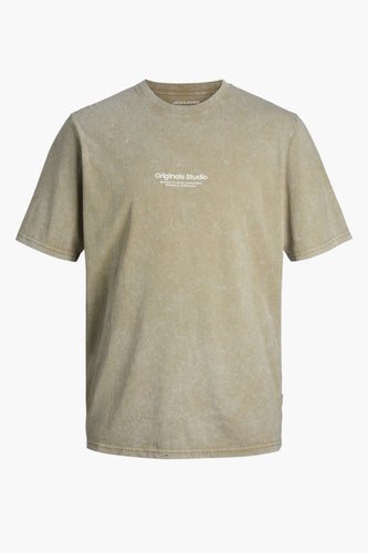 Khaki T-shirt met korte mouwen, "Originals Studio" logo.